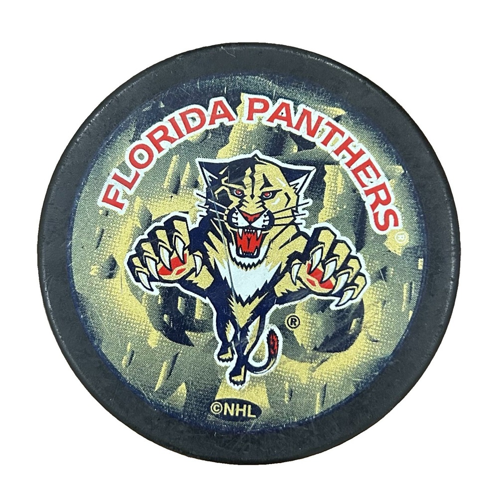 NHL Florida Panthers Vintage Shadow Logo Series League Souvenir Hockey Puck